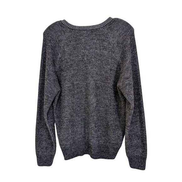 Mens Medium Alpaca Blend Sweater Made In Peru Gray Super Soft Ribbed Hem Cuffs - Picture 2 of 4